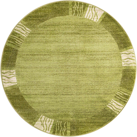 Light Green 6' 1 x 6' 1 Del Mar Round Area Rug 100% Polypropylene Easy Clean Stain Resistant Vivid Modern Carpet Mat for Home Decor Interior Designing for Sale at Rug Engine