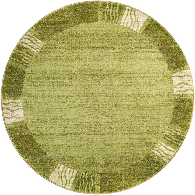 Light Green 6' 1 x 6' 1 Del Mar Round Area Rug 100% Polypropylene Easy Clean Stain Resistant Vivid Modern Carpet Mat for Home Decor Interior Designing for Sale at Rug Engine