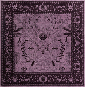 Purple 10' x 10' La Jolla Square Area Rug 100% Polypropylene Traditional Pattern Easy Clean Carpet for Living, Dining, Bedroom, Office for Sale at Rug Engine