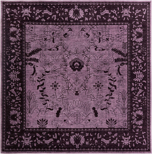 Purple 10' x 10' La Jolla Square Area Rug 100% Polypropylene Traditional Pattern Easy Clean Carpet for Living, Dining, Bedroom, Office for Sale at Rug Engine