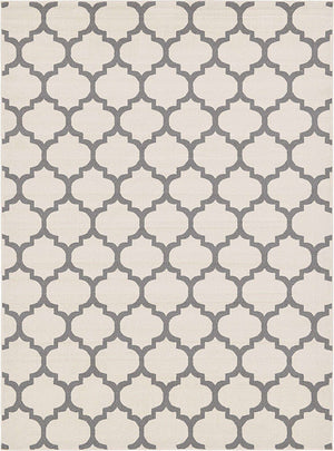 Beige and Gray 7' 10 x 11' Trellis Rectangle Area Rug