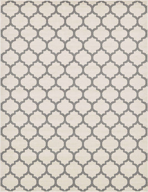 Beige and Gray 10' x 13' 1 Trellis Rectangle Area Rug