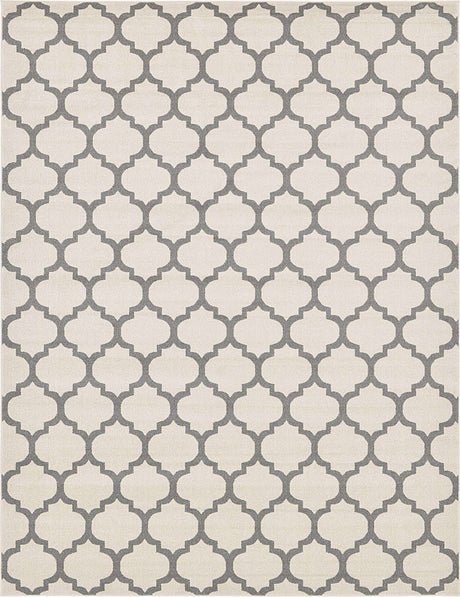 Beige and Gray 10' x 13' 1 Trellis Rectangle Area Rug