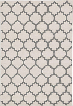 Beige and Gray 6' 1 x 9' Trellis Rectangle Rug