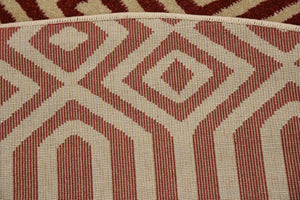 Red 6' 1 x 6' 1 Trellis Round Area Rug