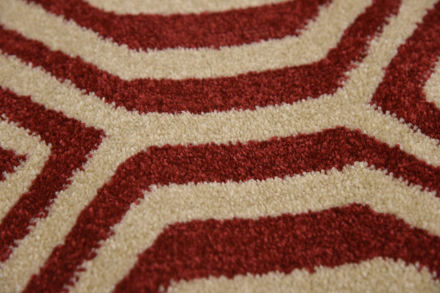 Red 6' 1 x 6' 1 Trellis Round Area Rug