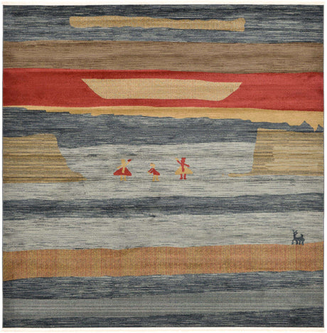 Blue 10' x 10' Fars Square Area Rug 100% Polypropylene Unique Traditional Carpet for Classical Living, Dining Room & Office Spaces for Sale at Rug Engine