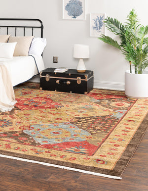 Multicolor 10' x 10' Edinburgh Square Area Rug 100% Polypropylene Easy Clean With Cotton Backing Traditional Classic Design Carpet for Living, Dining Room, Office for Sale at Rug Engine