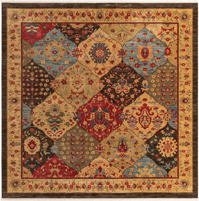 Multicolor 10' x 10' Edinburgh Square Area Rug 100% Polypropylene Easy Clean With Cotton Backing Traditional Classic Design Carpet for Living, Dining Room, Office for Sale at Rug Engine