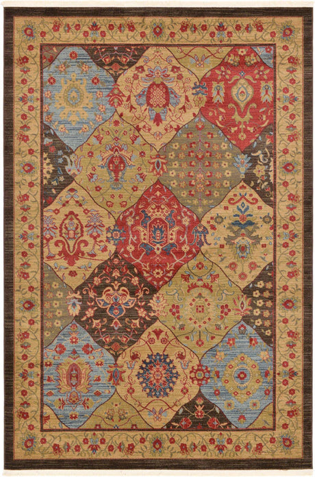 Multicolor 6' 1 x 9' Edinburgh Rectangle Area Rug 100% Polypropylene Easy Clean With Cotton Backing Traditional Classic Design Carpet for Living, Dining Room, Office for Sale at Rug Engine