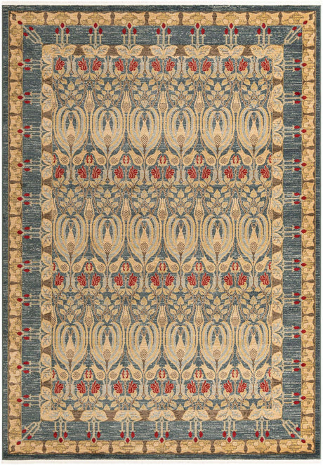 Navy Blue 8' x 11' Edinburgh Rectangle Area Rug 100% Polypropylene Easy Clean With Cotton Backing Traditional Classic Design Carpet for Living, Dining Room, Office for Sale at Rug Engine