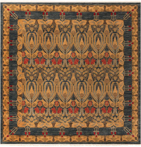 Navy Blue 10' x 10' Edinburgh Square Area Rug 100% Polypropylene Easy Clean With Cotton Backing Traditional Classic Design Carpet for Living, Dining Room, Office for Sale at Rug Engine