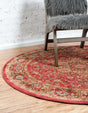 Red 5' 1 x 5' 1 Sahand Round Area Rug Affordable Easy Clean Traditional Design Durable Carpet for Home Interior Design Living Room Dining Office for Sale at Rug Engine