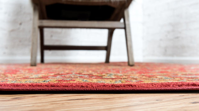 Red 6' 1 x 6' 1 Sahand Round Area Rug Affordable Easy Clean Traditional Design Durable Carpet for Home Interior Design Living Room Dining Office for Sale at Rug Engine