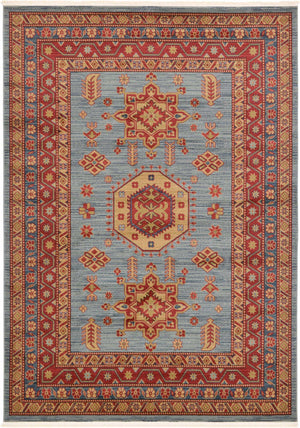 Light Blue 7' 1 x 10' Sahand Rectangle Area Rug Affordable Easy Clean Traditional Design Durable Carpet for Home Interior Design Living Room Dining Office for Sale at Rug Engine