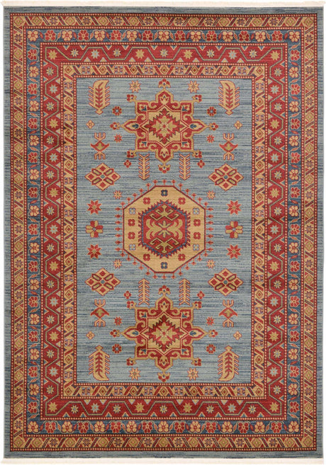 Light Blue 7' 1 x 10' Sahand Rectangle Area Rug Affordable Easy Clean Traditional Design Durable Carpet for Home Interior Design Living Room Dining Office for Sale at Rug Engine