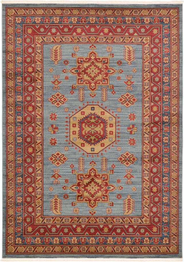 Light Blue 7' 1 x 10' Sahand Rectangle Area Rug Affordable Easy Clean Traditional Design Durable Carpet for Home Interior Design Living Room Dining Office for Sale at Rug Engine
