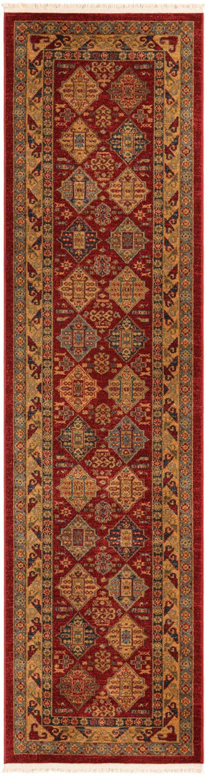 Red 2' 7 x 10' Sahand Runner Area Rug Affordable Easy Clean Traditional Design Durable Carpet for Home Interior Design Living Room Dining Office for Sale at Rug Engine