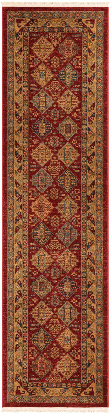Red 2' 7 x 10' Sahand Runner Area Rug Affordable Easy Clean Traditional Design Durable Carpet for Home Interior Design Living Room Dining Office for Sale at Rug Engine