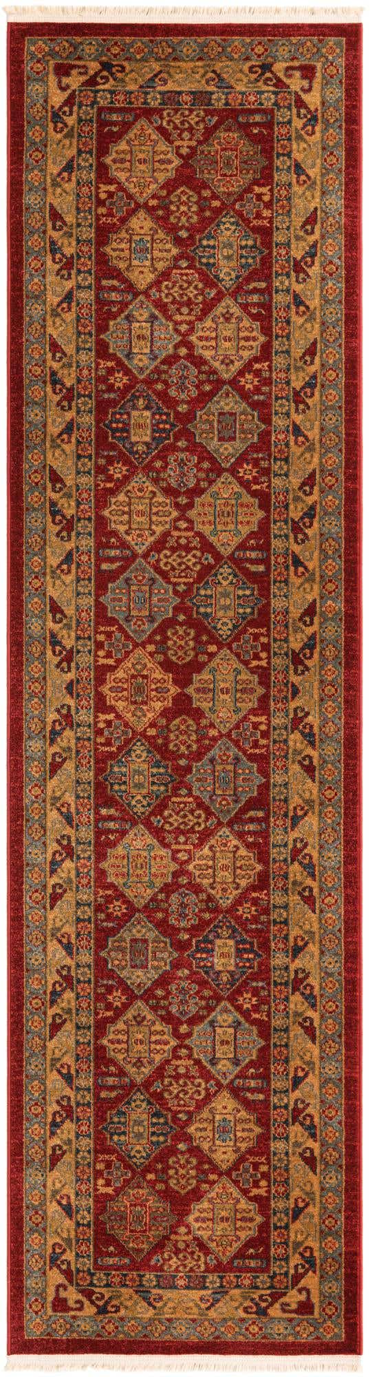 Red 2' 7 x 10' Sahand Runner Area Rug Affordable Easy Clean Traditional Design Durable Carpet for Home Interior Design Living Room Dining Office for Sale at Rug Engine