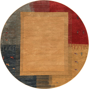 Tan 8' x 8' Fars Round Area Rug 100% Polypropylene Unique Traditional Carpet for Classical Living, Dining Room & Office Spaces for Sale at Rug Engine