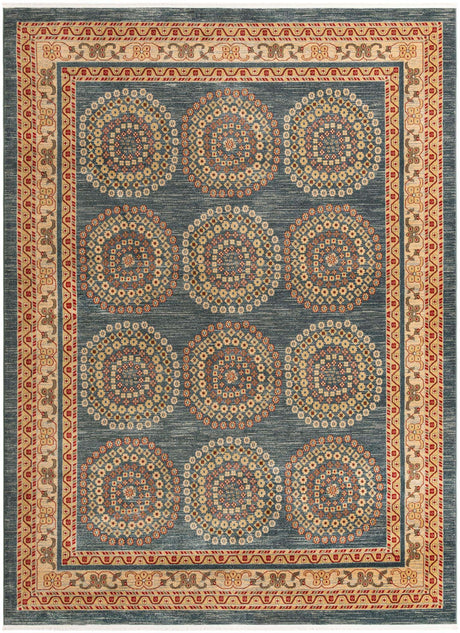 Blue 9' x 12' Fars Rectangle Area Rug 100% Polypropylene Unique Traditional Carpet for Classical Living, Dining Room & Office Spaces for Sale at Rug Engine