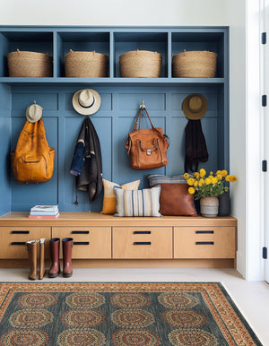 Blue 7' 1 x 10' Fars Rectangle Area Rug 100% Polypropylene Unique Traditional Carpet for Classical Living, Dining Room & Office Spaces for Sale at Rug Engine