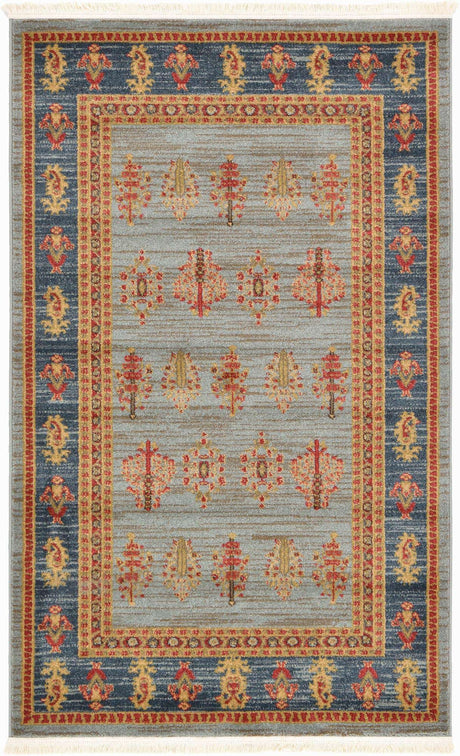 Light Blue 3' 1 x 5' 3 Fars Rectangle Area Rug 100% Polypropylene Unique Traditional Carpet for Classical Living, Dining Room & Office Spaces for Sale at Rug Engine