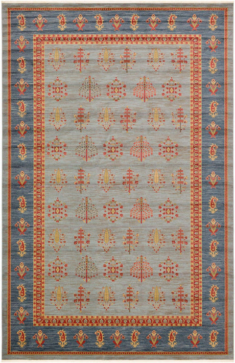 Light Blue 10' 6 x 16' 5 Fars Rectangle Area Rug 100% Polypropylene Unique Traditional Carpet for Classical Living, Dining Room & Office Spaces for Sale at Rug Engine