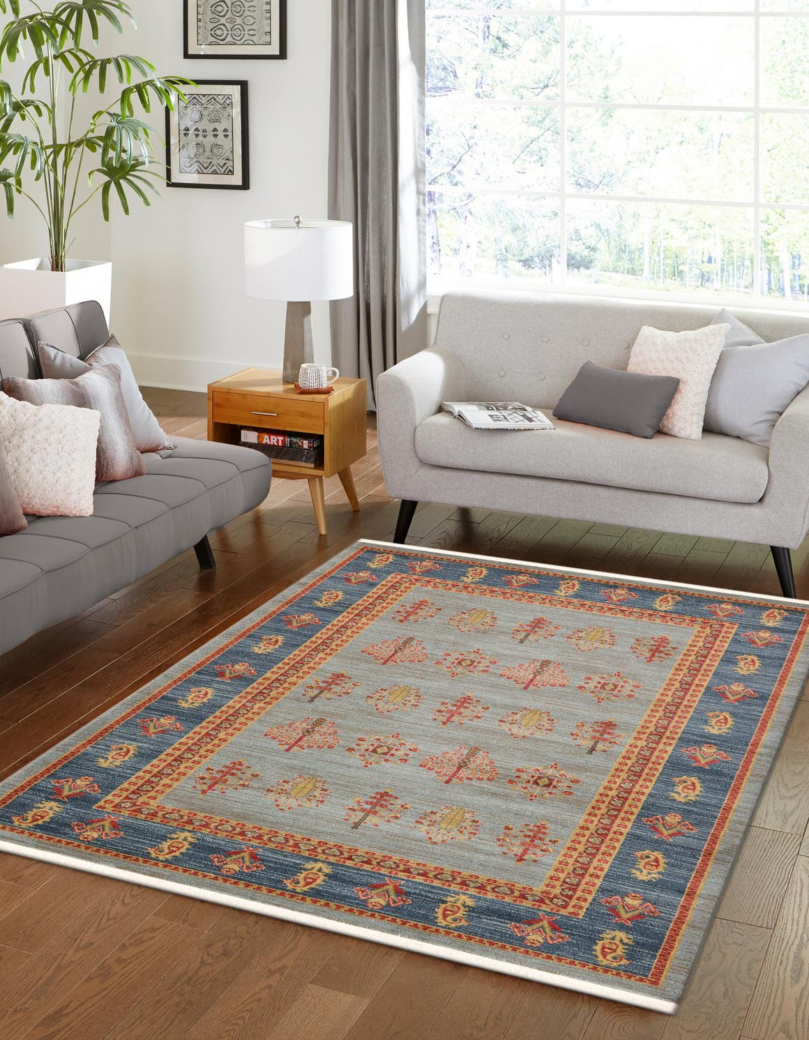 Light Blue 10' 6 x 16' 5 Fars Rectangle Area Rug 100% Polypropylene Unique Traditional Carpet for Classical Living, Dining Room & Office Spaces for Sale at Rug Engine