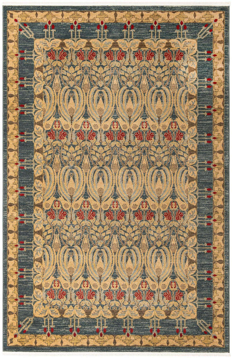 Navy Blue 6' 1 x 9' Edinburgh Rectangle Area Rug 100% Polypropylene Easy Clean With Cotton Backing Traditional Classic Design Carpet for Living, Dining Room, Office for Sale at Rug Engine