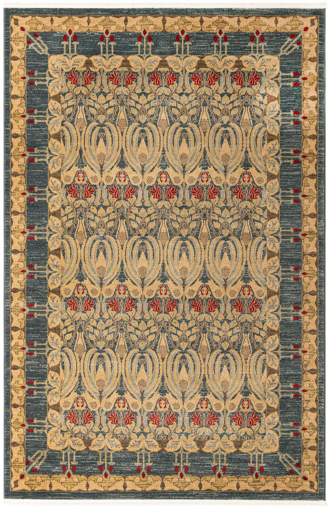 Navy Blue 6' 1 x 9' Edinburgh Rectangle Area Rug 100% Polypropylene Easy Clean With Cotton Backing Traditional Classic Design Carpet for Living, Dining Room, Office for Sale at Rug Engine