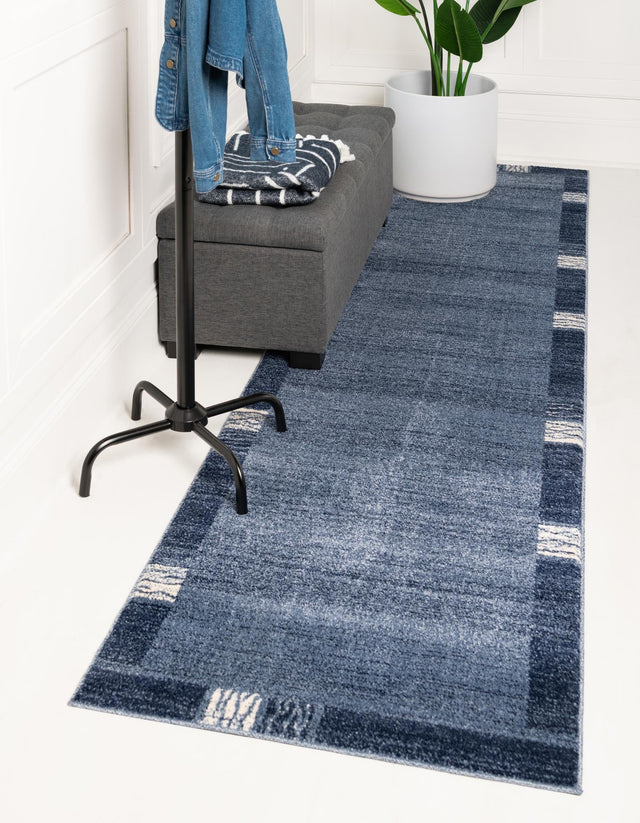 Light Blue 2' x 6' 1 Del Mar Runner Area Rug 100% Polypropylene Easy Clean Stain Resistant Vivid Modern Carpet Mat for Home Decor Interior Designing for Sale at Rug Engine