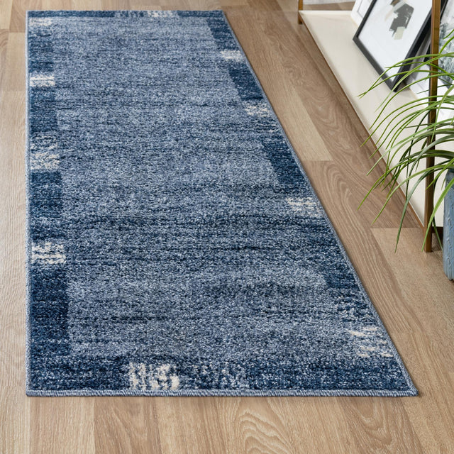 Light Blue 2' x 8' Del Mar Runner Area Rug 100% Polypropylene Easy Clean Stain Resistant Vivid Modern Carpet Mat for Home Decor Interior Designing for Sale at Rug Engine