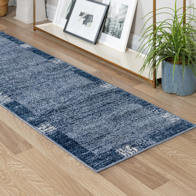 Light Blue 2' x 8' Del Mar Runner Area Rug 100% Polypropylene Easy Clean Stain Resistant Vivid Modern Carpet Mat for Home Decor Interior Designing for Sale at Rug Engine