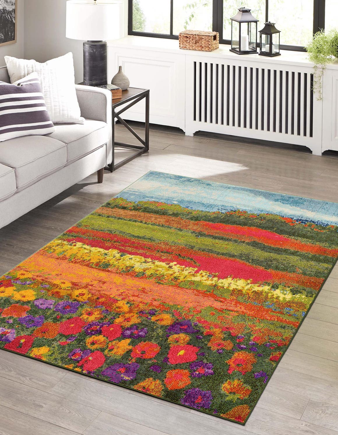 Multicolor 9' x 12' 2 Estrella Rectangle Area Rug 100% Polypropylene Non-Shedding Stain Resistant Carpet Colorful Modern Abstract Design Easy Clean for Home Decor for Sale at Rug Engine