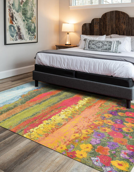 Multicolor 3' 3 x 5' 3 Estrella Rectangle Area Rug 100% Polypropylene Non-Shedding Stain Resistant Carpet Colorful Modern Abstract Design Easy Clean for Home Decor for Sale at Rug Engine