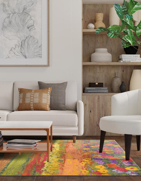 Multicolor 10' 6 x 16' 5 Estrella Rectangle Area Rug 100% Polypropylene Non-Shedding Stain Resistant Carpet Colorful Modern Abstract Design Easy Clean for Home Decor for Sale at Rug Engine