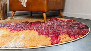 Orange 8' x 8' Estrella Round Rug