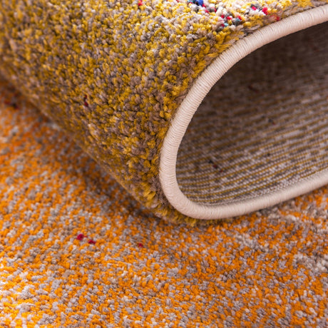 Orange 8' x 8' Estrella Round Area Rug 100% Polypropylene Non-Shedding Stain Resistant Carpet Colorful Modern Abstract Design Easy Clean for Home Decor for Sale at Rug Engine