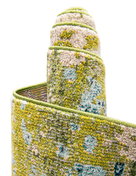 Blue 4' 1 x 4' 1 Estrella Round Area Rug 100% Polypropylene Non-Shedding Stain Resistant Carpet Colorful Modern Abstract Design Easy Clean for Home Decor for Sale at Rug Engine