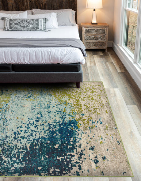 Blue 2' 2 x 3' 1 Estrella Rectangle Area Rug 100% Polypropylene Non-Shedding Stain Resistant Carpet Colorful Modern Abstract Design Easy Clean for Home Decor for Sale at Rug Engine