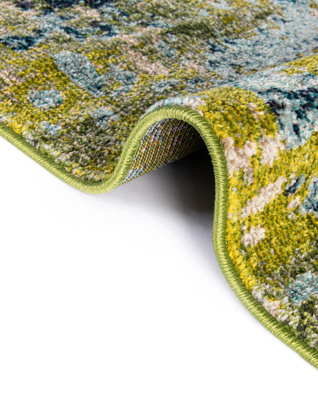 Blue 6' 1 x 9' Estrella Rectangle Area Rug 100% Polypropylene Non-Shedding Stain Resistant Carpet Colorful Modern Abstract Design Easy Clean for Home Decor for Sale at Rug Engine