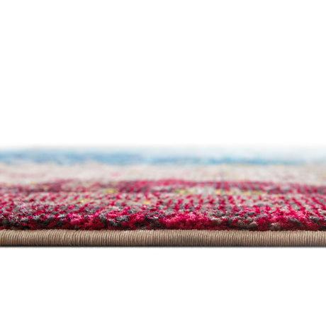 Blue 8' x 8' Estrella Round Area Rug 100% Polypropylene Non-Shedding Stain Resistant Carpet Colorful Modern Abstract Design Easy Clean for Home Decor for Sale at Rug Engine