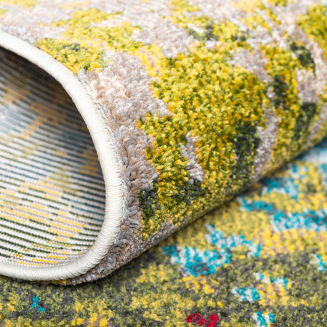 Blue 8' x 8' Estrella Round Area Rug 100% Polypropylene Non-Shedding Stain Resistant Carpet Colorful Modern Abstract Design Easy Clean for Home Decor for Sale at Rug Engine