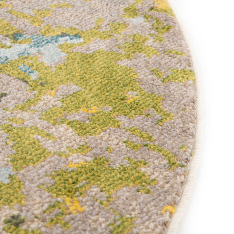 Blue 6' 1 x 6' 1 Estrella Round Area Rug 100% Polypropylene Non-Shedding Stain Resistant Carpet Colorful Modern Abstract Design Easy Clean for Home Decor for Sale at Rug Engine