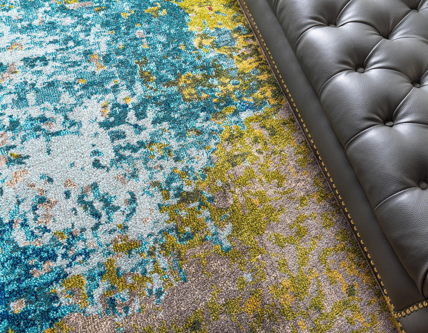 Blue 10' 6 x 16' 5 Estrella Rectangle Area Rug 100% Polypropylene Non-Shedding Stain Resistant Carpet Colorful Modern Abstract Design Easy Clean for Home Decor for Sale at Rug Engine