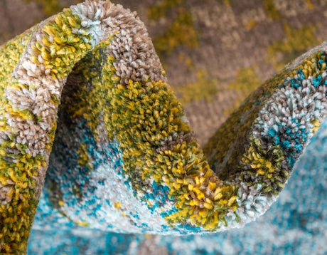 Blue 10' 6 x 16' 5 Estrella Rectangle Area Rug 100% Polypropylene Non-Shedding Stain Resistant Carpet Colorful Modern Abstract Design Easy Clean for Home Decor for Sale at Rug Engine