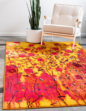 Yellow 10' 6 x 16' 5 Estrella Rectangle Area Rug 100% Polypropylene Non-Shedding Stain Resistant Carpet Colorful Modern Abstract Design Easy Clean for Home Decor for Sale at Rug Engine