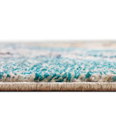 Beige 8' x 8' Estrella Round Area Rug 100% Polypropylene Non-Shedding Stain Resistant Carpet Colorful Modern Abstract Design Easy Clean for Home Decor for Sale at Rug Engine